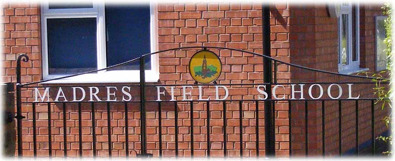 Madresfield school sign